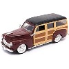1948 Ford Woody Burgundy 1/43 Diecast Model Car by Road Signature - 2 of 3
