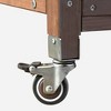 64.9"H Outdoor Potting Bench with Lockable Wheels, 100% Fir Wood Kitchen Island, Stainless Steel Top, Upper Hutch & Storage, Brown - 4 of 4