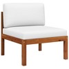 vidaXL Solid Acacia Wood Patio Middle Sofa - Versatile Modular Design with Comfortable Padded Cushions - Featuring Unique Rope Backrest Design - 2 of 4