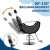 Reclining Salon Chair with Hydraulic Pump, 360° Swivel and Height Adjustable, Spa Beauty Equipment Hairdresser Armchair - 3 of 4
