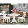 HomeStock 3-Piece Square Linen White Finish Solid Wood Top Dining Table with 2 Chairs - 2 of 4