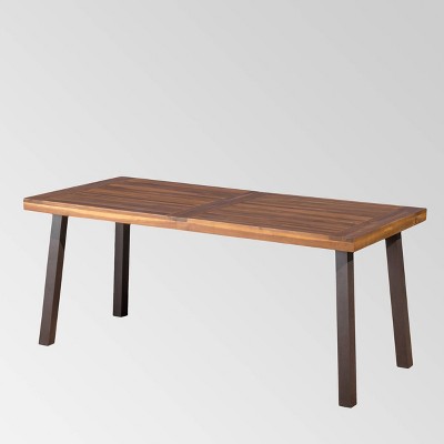 Sparta Acacia Wood Rectangle Dining Table - Dark Brown - Christopher Knight Home
