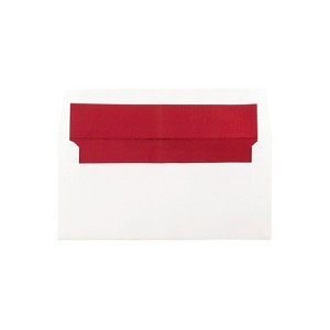 JAM Paper 3 7/8 x 8 1/8 Foil Lined Invitation Envelopes White with Red Foil 71565I - 1 of 2