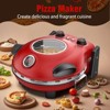 Teendow 12" Indoor Pizza Oven with Removable Ceramic Stone, 800°F Max Heat, Adjustable Top & Bottom Heating ,Red - 3 of 4