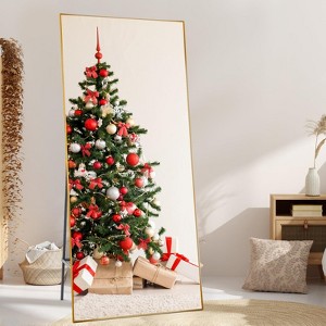 Full Length Mirror, Oversized Full-Body Hanging or Leaning Rectangle Mirror, Aluminum Alloy Thin Frame Floor Mirror for Bedroom, Living/Dressing - 1 of 4