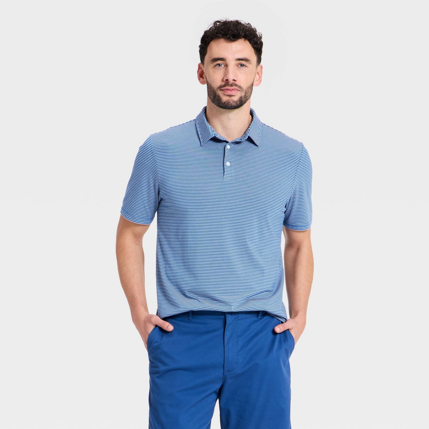 Мужское поло Goodfellow & Co Men's Comfort Wear Polo Shirt, цвет: Тёмно-синий — фото 1