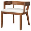ModernLuxe Set of 2 Dining Chair PU Leather Upholstered Accent Chair with White Glossy Cushioned Seat&Wood Frame,Arm Chair Armless Chair, Black/Walnut - 4 of 4