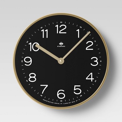 Photo 1 of 16 Metal Wall Clock Black - Threshold