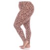 Plus Size Super Soft Leopard Printed Leggings - White Mark - 2 of 4