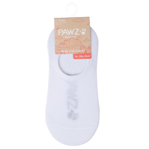 Pawz By Bearpaw Women's 6 Pack Invisible Thin No Show Liner Socks Ultra Low  Loafer Hidden Liner Socks - Flat Socks For Women, White : Target