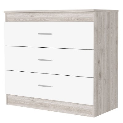 NicBex 3 Drawers Dresser for Bedroom,Chest of Drawers with White Metal Handle,Modern Freestanding Dresser,Storage Dressers for Bedroom