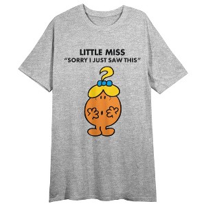 Mr Men & Little Miss Little Miss Just Saw This Women's Blue Short Sleeve Sleep Shirt - 1 of 2
