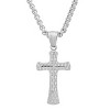 Steeltime 24" stainless steel diamond cut double cross pendant - 2 of 4