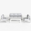 LayinSun 4 Pieces Aluminum Outdoor Patio Furniture Set, Metal Modern Conversation Sofa Set with Coffee Table and Washable Thick Cushions - 2 of 4