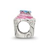 Black Bow Jewelry Sterling Silver Pink Enameled Cupcake Bead Charm - 2 of 4