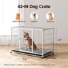 XBRIGH 42/38 Inch Dog Crates for Meidum Small Dogs Folding Metal Wire Cages Dog Kennels Pet Cage with Double-Door, Removable Tray White - 3 of 4