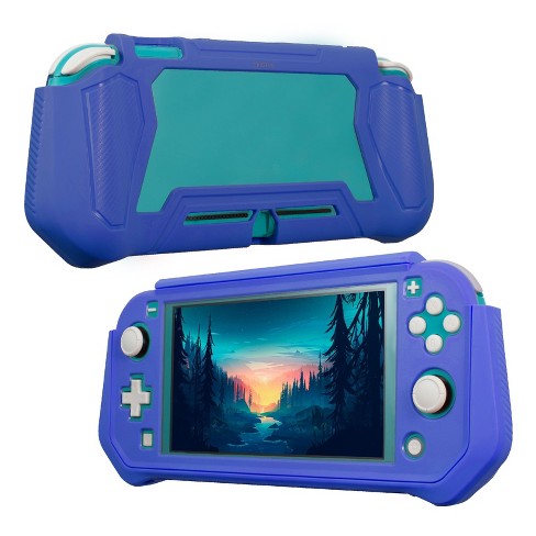 Insten Case For Nintendo Switch Lite Built-in Screen Protector Rugged Front  and Back Full Protective Cover with Ergonomic Hanp Grip, Blue