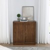 BEAFUP Mid Century Sideboard with 2 Sliding Door & Solid Wood Decorative Strips, Storage Cabinet for Living Room, Kitchen, Dining, Entryway, Walnut - 2 of 4