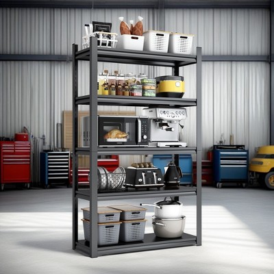 ROOMTEC 5-Tier Metal Storage Shelves, 78"H Heavy Duty Shelves Industrial Utility Rack Shelving for 2000LBS (47.2"W x 18"D x 78"H)