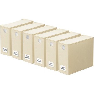6-Pack Bed Sheet Organizers and Storage, Foldable Sheet Organizers for a Linen Closet, Beige - 1 of 4