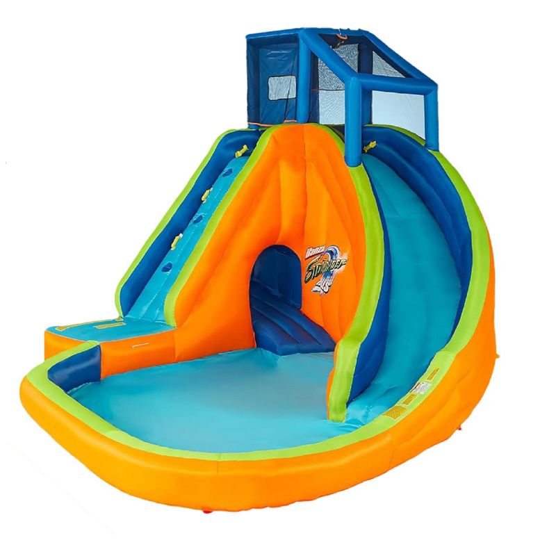Banzai Sidewinder Falls Inflatable Outdoor Water Park Swimming Splash Pool, Slides, and Adventure Tunnel with Air Blower, Stakes, and Storage Bag, 1 of 7