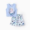 PATPAT Disney Frozen Elsa Princess Toddler Girl's 2 Piece Outfits Sleeveless Tie Knot Tank Top Summer Short Coordinate Sets - 4 of 4