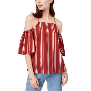 Almost Famous Womens Striped Cold Shoulder Blouse - 1 of 1