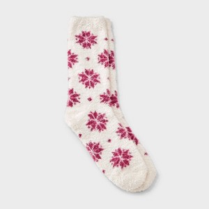 Women's Snowflake Cozy Crew Socks - Auden™ Rose 4-10 : Target