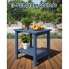18" 2-Tier Square Side Table - Weather-resistant for indoor/outdoor use on patio, by the pool, or at the beach. Easy to maintain. - 4 of 4