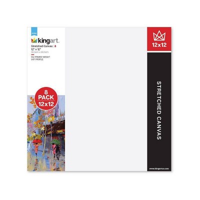 Kingart 12" x 12" 8ct Stretched Canvas Value Pack