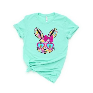 Simply Sage Market Women's Tie Dye Bunny Short Sleeve Graphic Tee - XS - Mint - 1 of 3