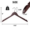 BP4U Premium Solid Wood Coat Hangers, Heavy Duty Non-Slip Hangers with 360° Swivel Hook & Contoured Shoulders, Space-Saving for Jackets & Suits - 2 of 4