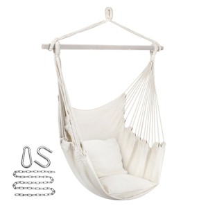 Sorbus Hanging Rope Hammock Chair Swing Seat for Any Indoor or Outdoor Spaces- Max. 265 Lbs -2 Seat Cushions Included - 1 of 4