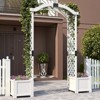 Tangkula Garden Arbor w/ Planter Wooden Planter Arch w/ Trellis White - 2 of 4