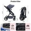 GustoWave 2 in 1 Baby Stroller for Toddler 0-3, Bassinet Stroller for Toddler and Newborn with Large Storage Basket, Shock Absorbing, Removable Seat - 2 of 4