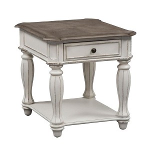 Liberty Furniture,Magnolia Manor End Table in Antique White - 1 of 4