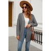 Coolmee Women's Long Sleeve Cardigan Open Front Solid Casual Lightweight Long Cardigans Loose Knit Outerwear with Pockets XL Gray - 4 of 4