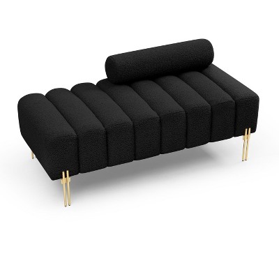 NicBex Modern 53.2" Bedroom Bench Accent Stools with Gold Metal Legs for Bedroom and Entryway