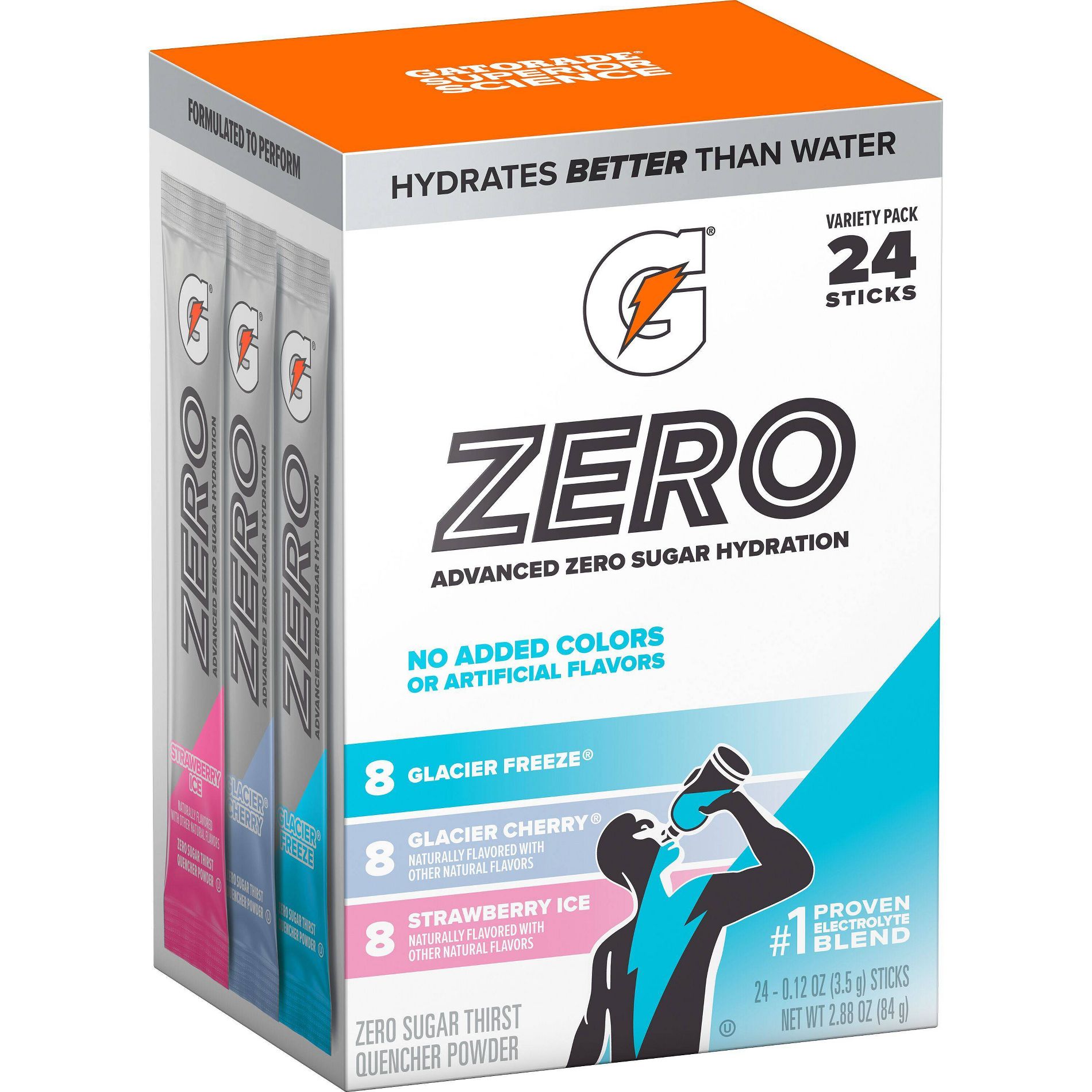 Gatorade G-Zero Powder Sticks Variety Pack - 24ct: No Artificial Flavor