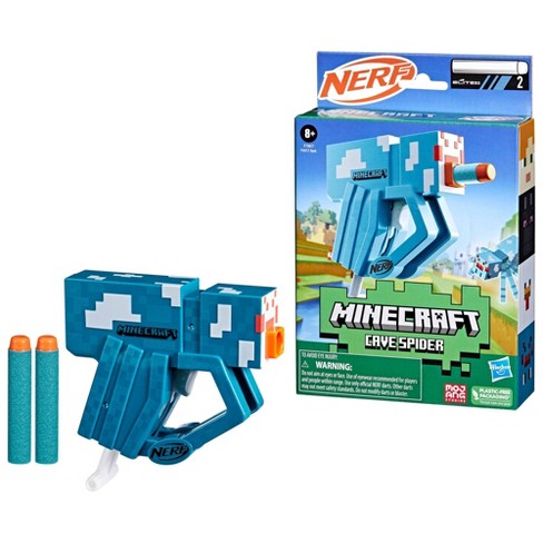 NERF MicroShots Minecraft Guardian Mini Blaster, Minecraft Guardian Mob  Design, Includes 2 Official Elite Darts, Priming Handle