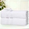 Ribbed Textured Border Zero Twist Cotton Medium Weight Towel Set by Blue Nile Mills - 2 of 4