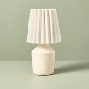 13.5" Rustic Ceramic Mini Kitchen Lamp with Pleated Plaid Shade Cream - Hearth & Hand™ with Magnolia - 2 of 4