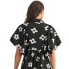 Knit & Lounge Women’s Floral Print Maxi Dress Puff Short Sleeves Smocked Bust Deep V-Neckline Flowing Silhouette - 3 of 4