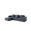 118" Corduroy Velvet Modular 3-Seater Sectional Sofa with Footrest - 3 of 4