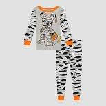 Toddler Boys' 2pc Mickey Mouse Mummy Halloween Snug Fit Pajama Set - Gray