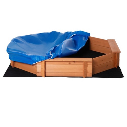 x 7 ft sandbox kit with coverwooden play cedar kids outdoor Octagon 6.5 ft 