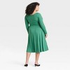 Women's Long Sleeve Rib-Knit Midi Wrap Dress - Ava & Viv™ - 2 of 3