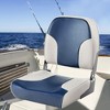 Costway 2-Piece Folding Boat Seat Set with Sponge Padding & Aluminum Hinges Low Back Blue - 2 of 4