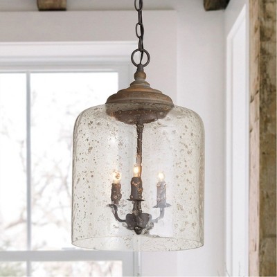 Nordic Grey Clear Glass 3-Light Drum Pendant
