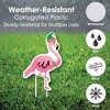 Big Dot of Happiness Flamingle Bells - Yard Sign and Outdoor Lawn Decorations - Tropical Flamingo Christmas Yard Signs - Set of 8 - 3 of 4